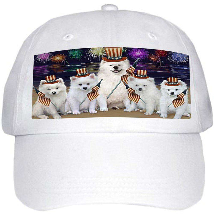 4th of July Independence Day Firework American Eskimos Dog Ball Hat Cap HAT48204