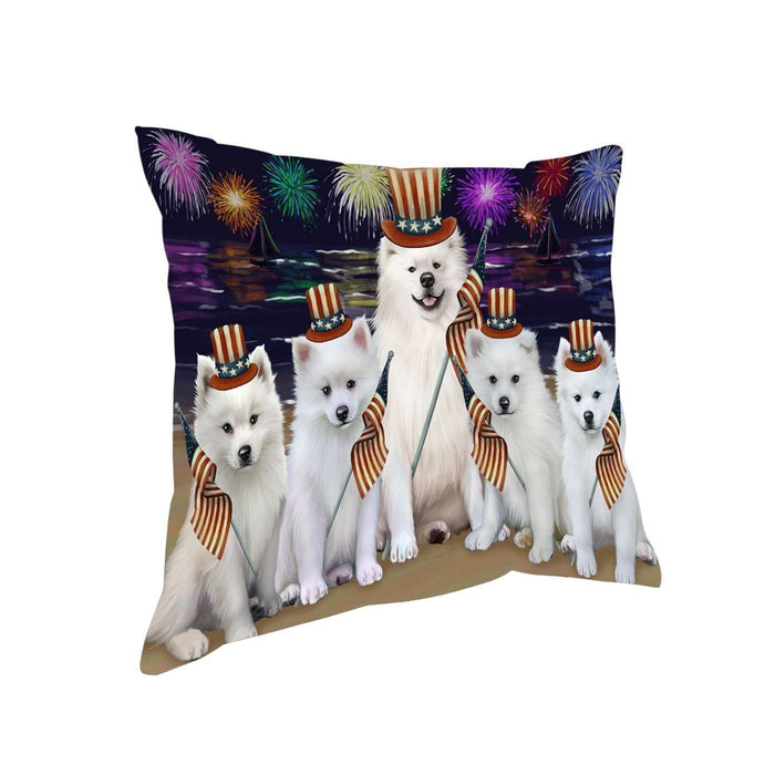 4th of July Independence Day Firework American Eskimos Dog Pillow PIL48680