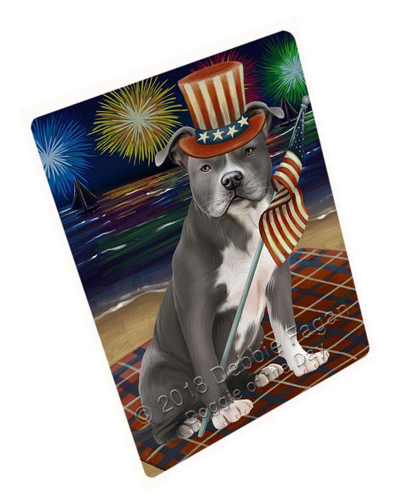 4th of July Independence Day Firework American Staffordshire Terrier Dog Blanket BLNKT84765