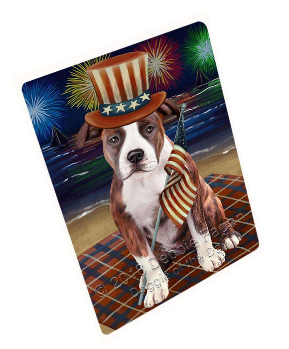 4th of July Independence Day Firework American Staffordshire Terrier Dog Cutting Board C60267