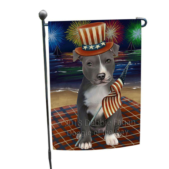 4th of July Independence Day Firework American Staffordshire Terrier Dog Garden Flag GFLG52000