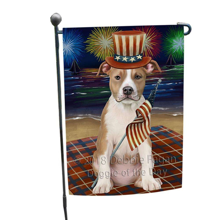 4th of July Independence Day Firework American Staffordshire Terrier Dog Garden Flag GFLG52001