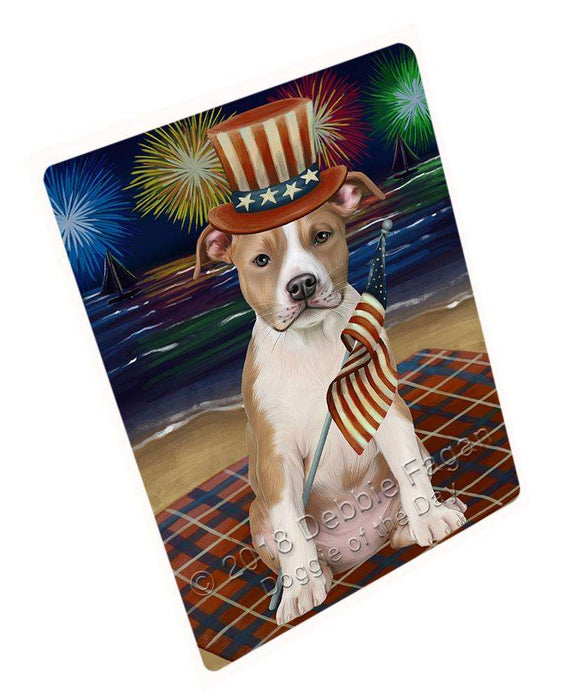 4th of July Independence Day Firework American Staffordshire Terrier Dog Large Refrigerator / Dishwasher Magnet RMAG72522