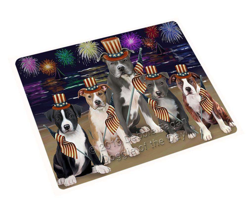 4th of July Independence Day Firework American Staffordshire Terriers Dog Blanket BLNKT84774
