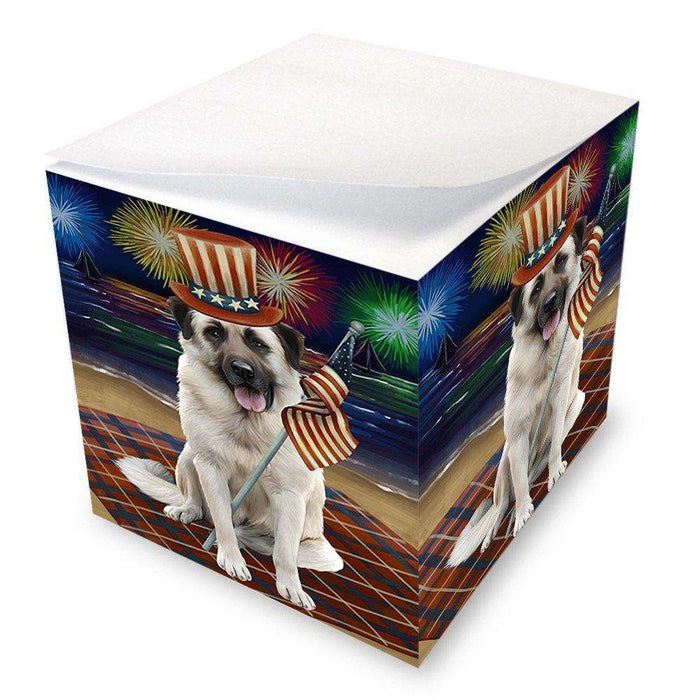 4th of July Independence Day Firework Anatolian Shepherd Dog Note Cube NOC48159