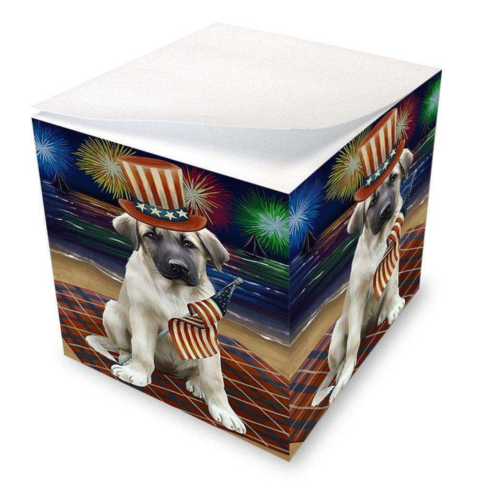 4th of July Independence Day Firework Anatolian Shepherd Dog Note Cube NOC48161