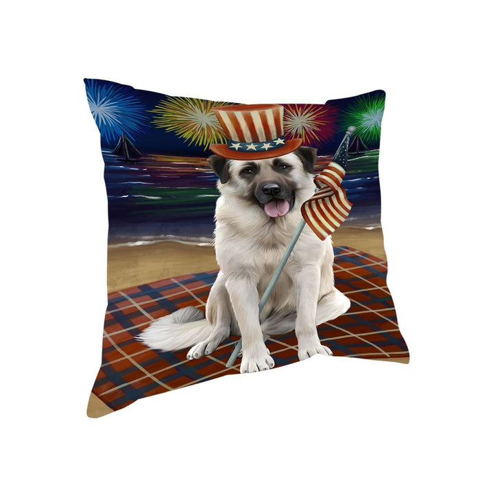 4th of July Independence Day Firework Anatolian Shepherd Dog Pillow PIL48688