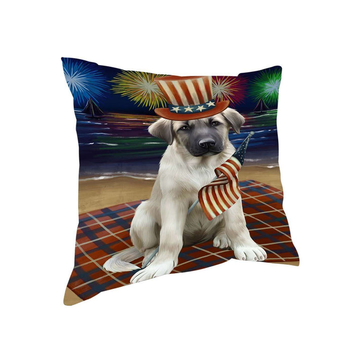 4th of July Independence Day Firework Anatolian Shepherd Dog Pillow PIL48696