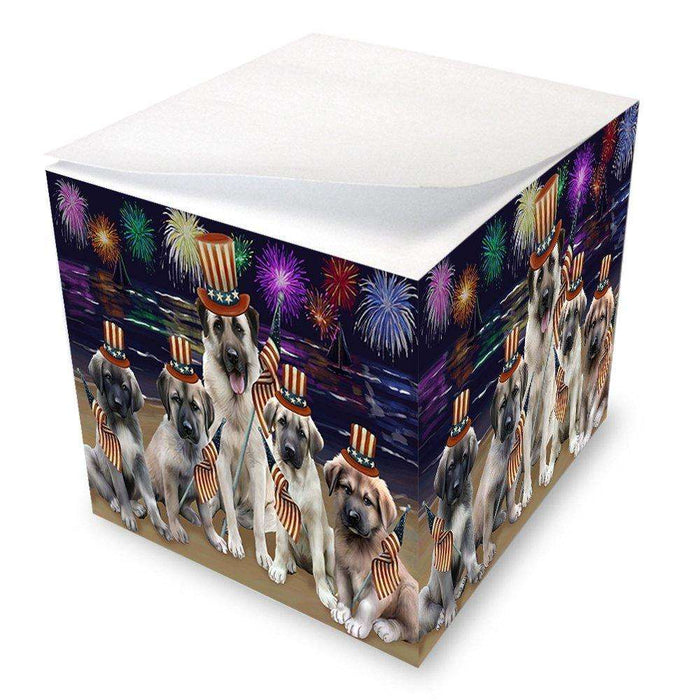 4th of July Independence Day Firework Anatolian Shepherds Dog Note Cube NOC48160