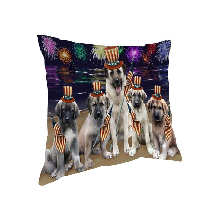 4th of July Independence Day Firework Anatolian Shepherds Dog Pillow PIL48692