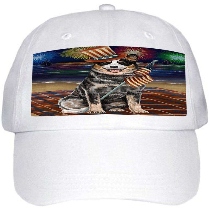4th of July Independence Day Firework Australian Cattle Dog Ball Hat Cap HAT48219