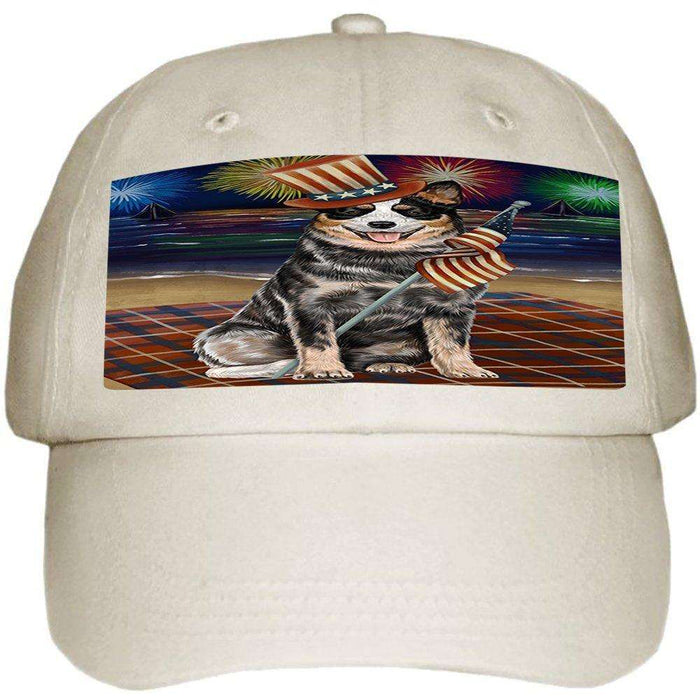 4th of July Independence Day Firework Australian Cattle Dog Ball Hat Cap HAT48219