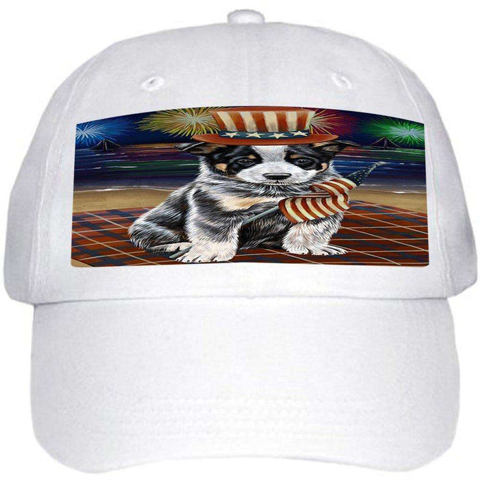 4th of July Independence Day Firework Australian Cattle Dog Ball Hat Cap HAT48225