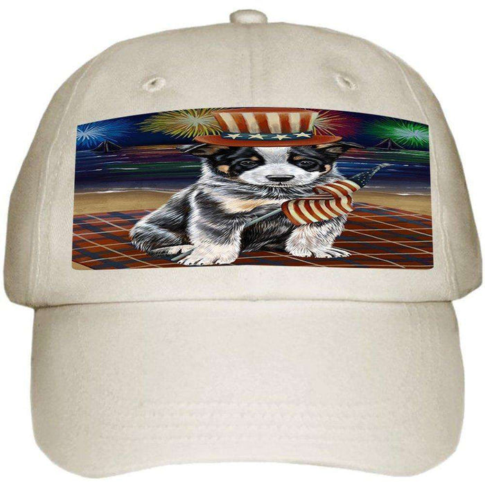 4th of July Independence Day Firework Australian Cattle Dog Ball Hat Cap HAT48225