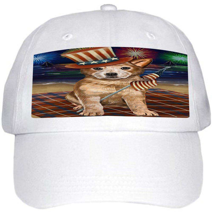 4th of July Independence Day Firework Australian Cattle Dog Ball Hat Cap HAT49878