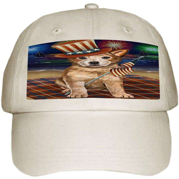 4th of July Independence Day Firework Australian Cattle Dog Ball Hat Cap HAT49878