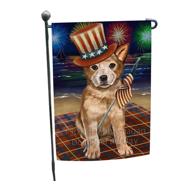 4th of July Independence Day Firework Australian Cattle Dog Garden Flag GFLG48624