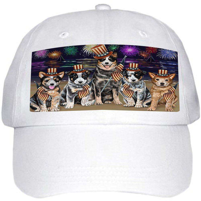 4th of July Independence Day Firework Australian Cattle Dogs Ball Hat Cap HAT48222