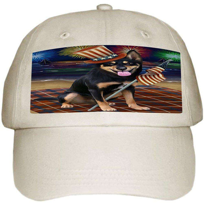 4th of July Independence Day Firework Australian Kelpies Dog Ball Hat Cap HAT48228