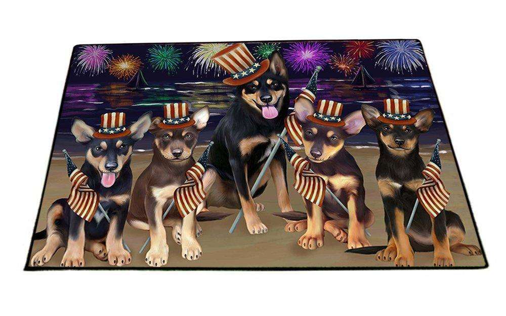 4th of July Independence Day Firework Australian Kelpies Dog Floormat FLMSA48234