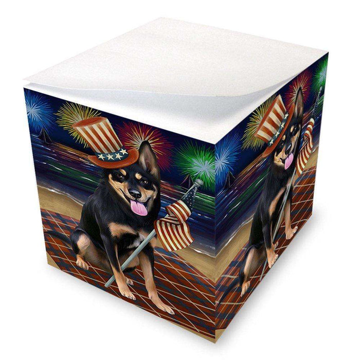 4th of July Independence Day Firework Australian Kelpies Dog Note Cube NOC48165