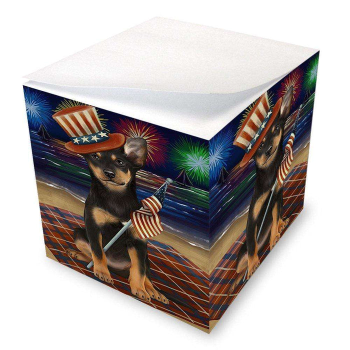 4th of July Independence Day Firework Australian Kelpies Dog Note Cube NOC48716