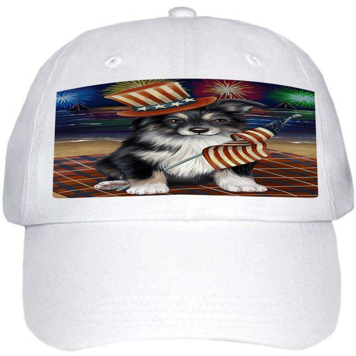 4th of July Independence Day Firework Australian Shepherd Dog Ball Hat Cap HAT48237