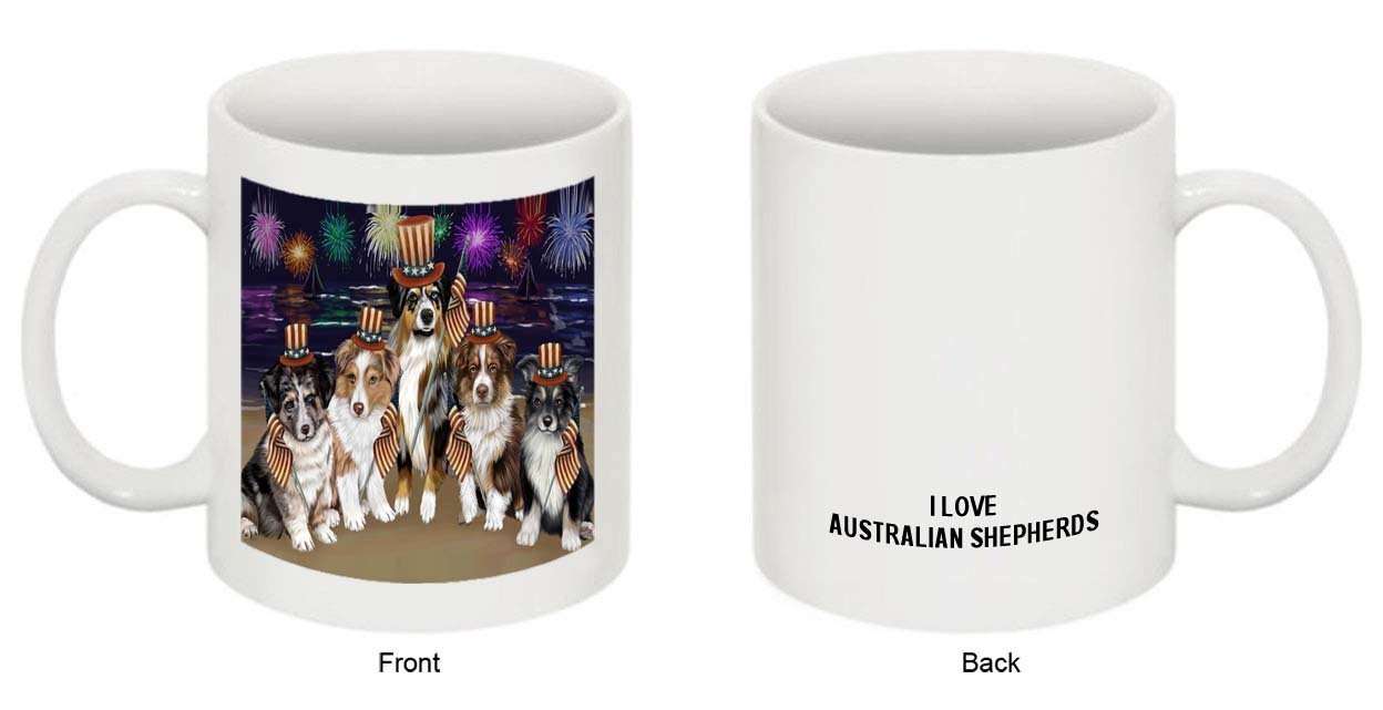 4th of July Independence Day Firework Australian Shepherds Dog Mug MUG48529