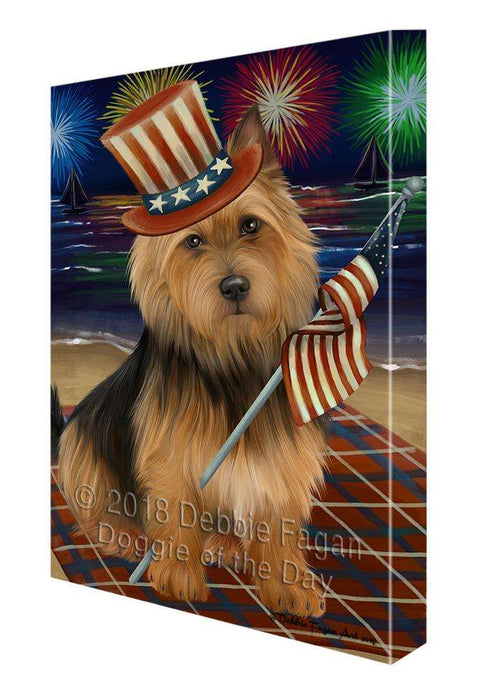 4th of July Independence Day Firework Australian Terrier Dog Canvas Print Wall Art Décor CVS85328
