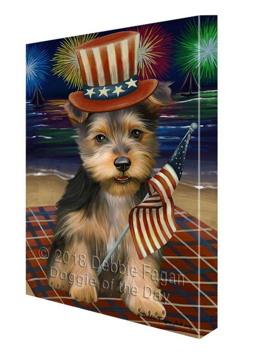 4th of July Independence Day Firework Australian Terrier Dog Canvas Print Wall Art Décor CVS85346