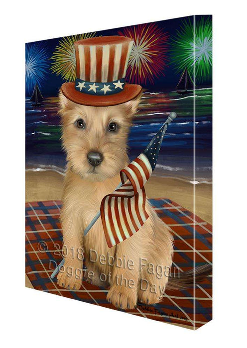 4th of July Independence Day Firework Australian Terrier Dog Canvas Print Wall Art Décor CVS85355
