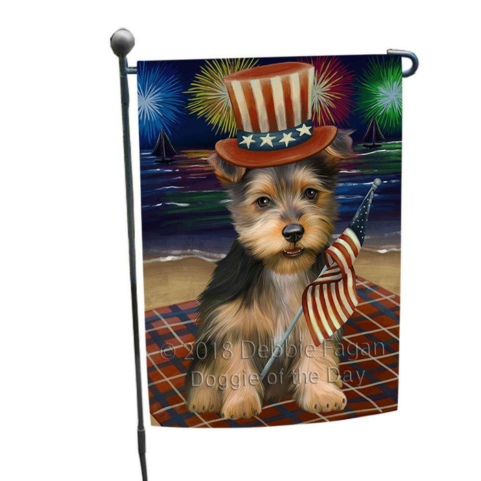 4th of July Independence Day Firework Australian Terrier Dog Garden Flag GFLG52006