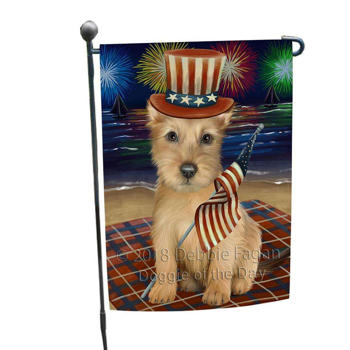 4th of July Independence Day Firework Australian Terrier Dog Garden Flag GFLG52345
