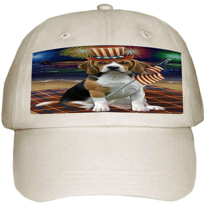 4th of July Independence Day Firework Beagle Dog Ball Hat Cap HAT49893
