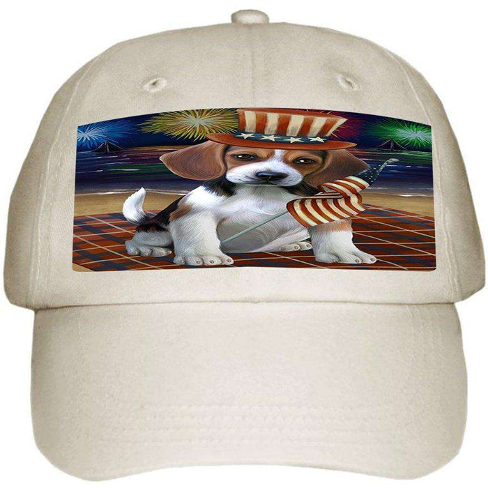 4th of July Independence Day Firework Beagle Dog Ball Hat Cap HAT49899