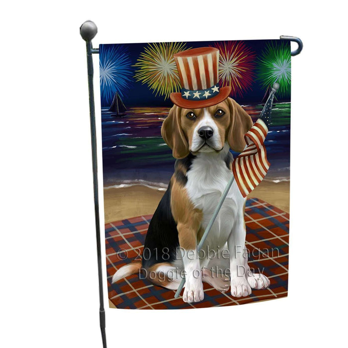 4th of July Independence Day Firework Beagle Dog Garden Flag GFLG48629
