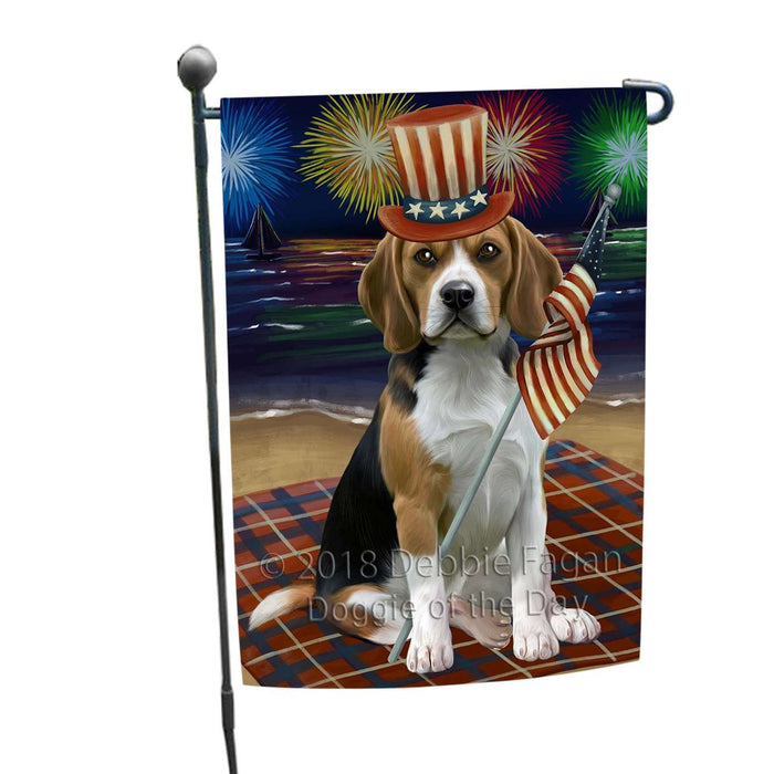4th of July Independence Day Firework Beagle Dog Garden Flag GFLG48629