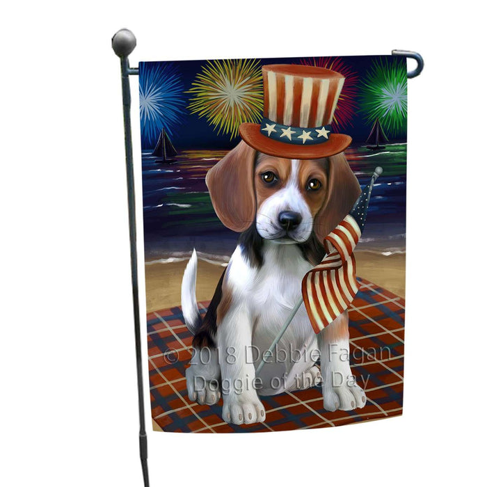 4th of July Independence Day Firework Beagle Dog Garden Flag GFLG48631