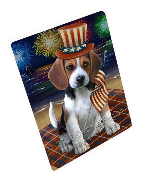 4th of July Independence Day Firework Beagle Dog Large Refrigerator / Dishwasher RMAG51720