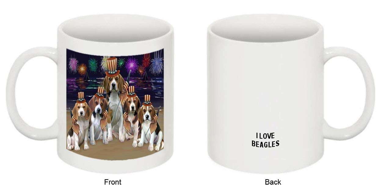 4th of July Independence Day Firework Beagle Dog Mug MUG48535