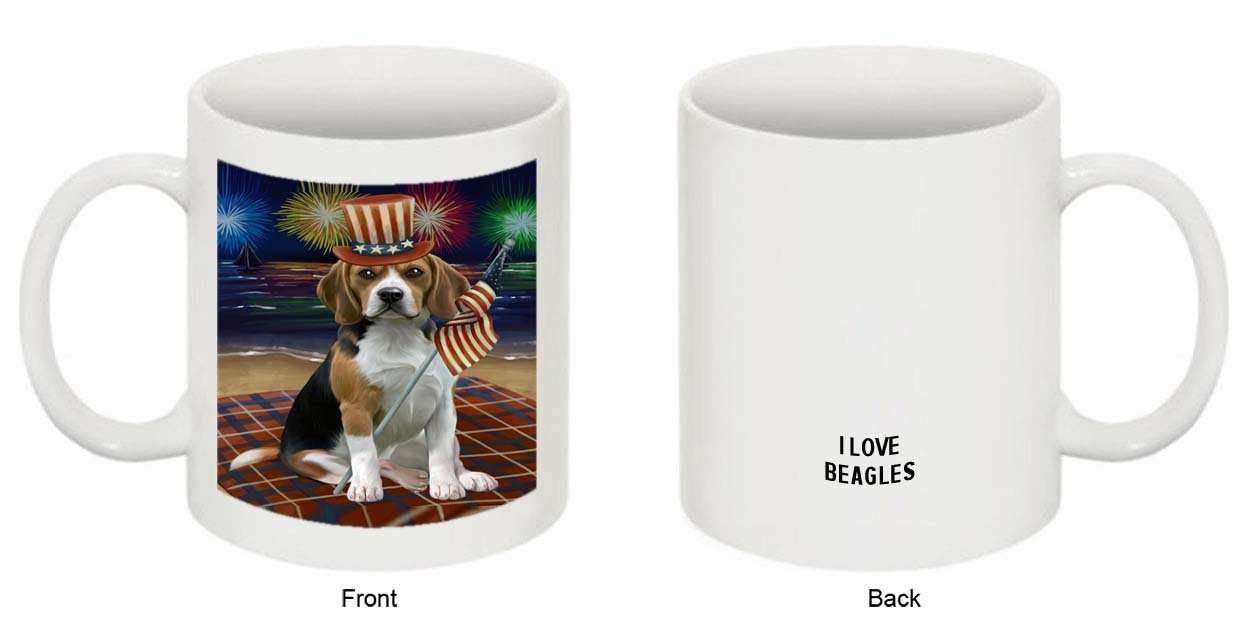4th of July Independence Day Firework Beagle Dog Mug MUG48537