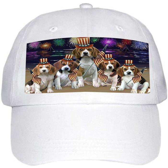 4th of July Independence Day Firework Beagles Dog Ball Hat Cap HAT49896