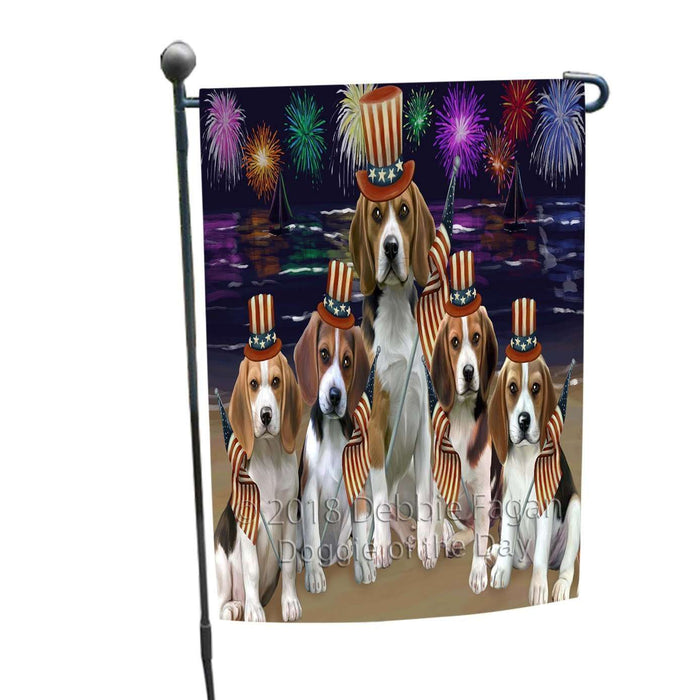 4th of July Independence Day Firework Beagles Dog Garden Flag GFLG48630