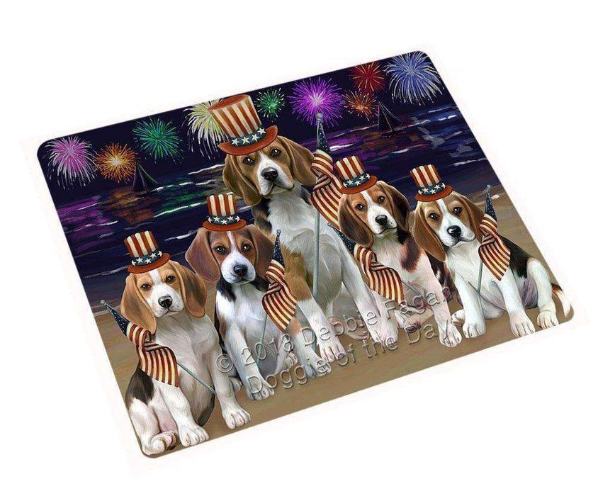 4th of July Independence Day Firework Beagles Dog Large Refrigerator / Dishwasher RMAG51714
