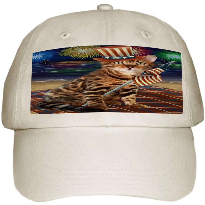 4th of July Independence Day Firework Bengal Cat Ball Hat Cap HAT59922
