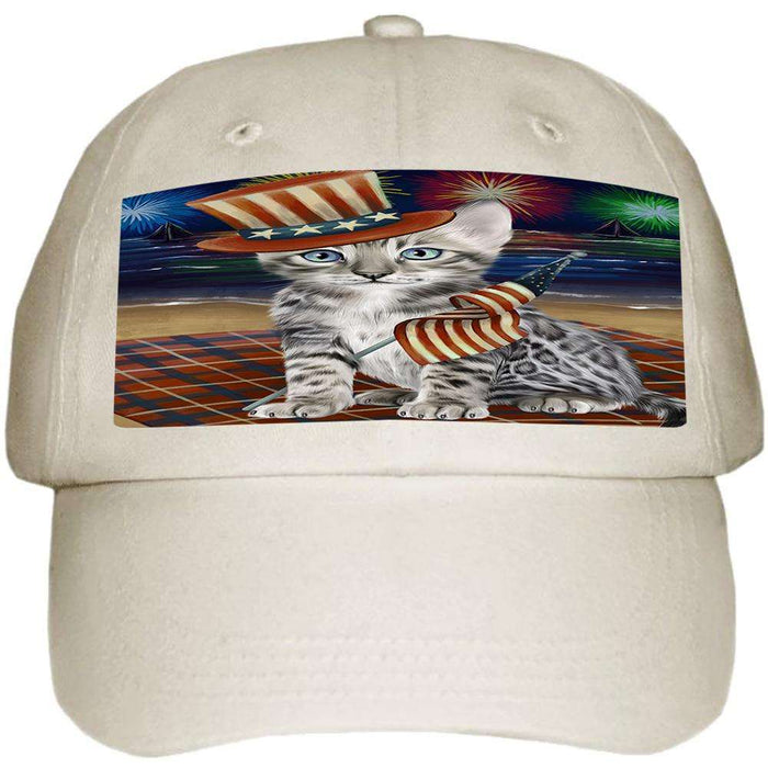 4th of July Independence Day Firework Bengal Cat Ball Hat Cap HAT59931