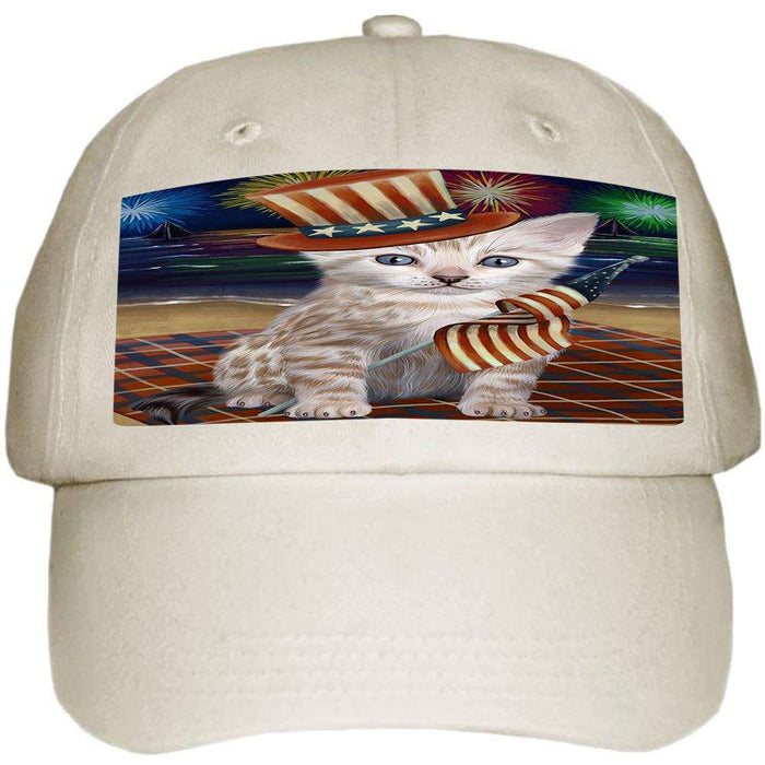 4th of July Independence Day Firework Bengal Cat Ball Hat Cap HAT59934