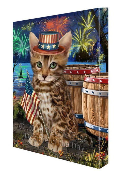 4th of July Independence Day Firework Bengal Cat Canvas Print Wall Art Décor CVS104165