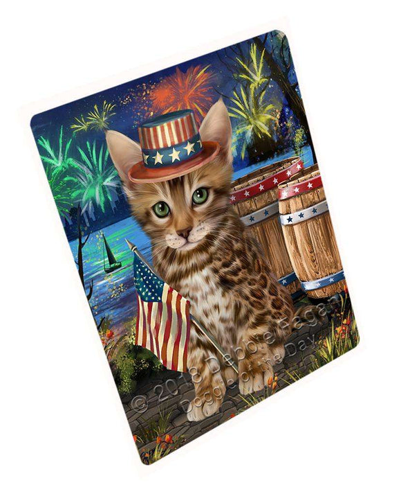 4th of July Independence Day Firework Bengal Cat Cutting Board C66549