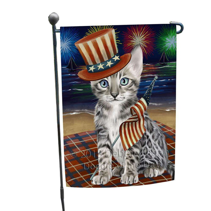 4th of July Independence Day Firework Bengal Cat Garden Flag GFLG52349